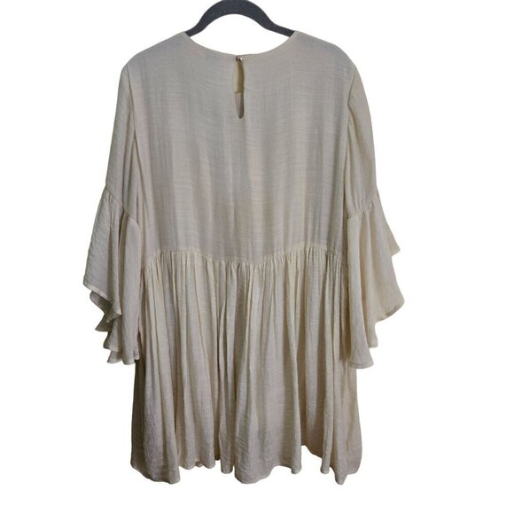Umgee The Lily Dress Boho Embroidered Gauze Flowy 3/4 Sleeve Mini Dress Size L - Picture 3 of 10